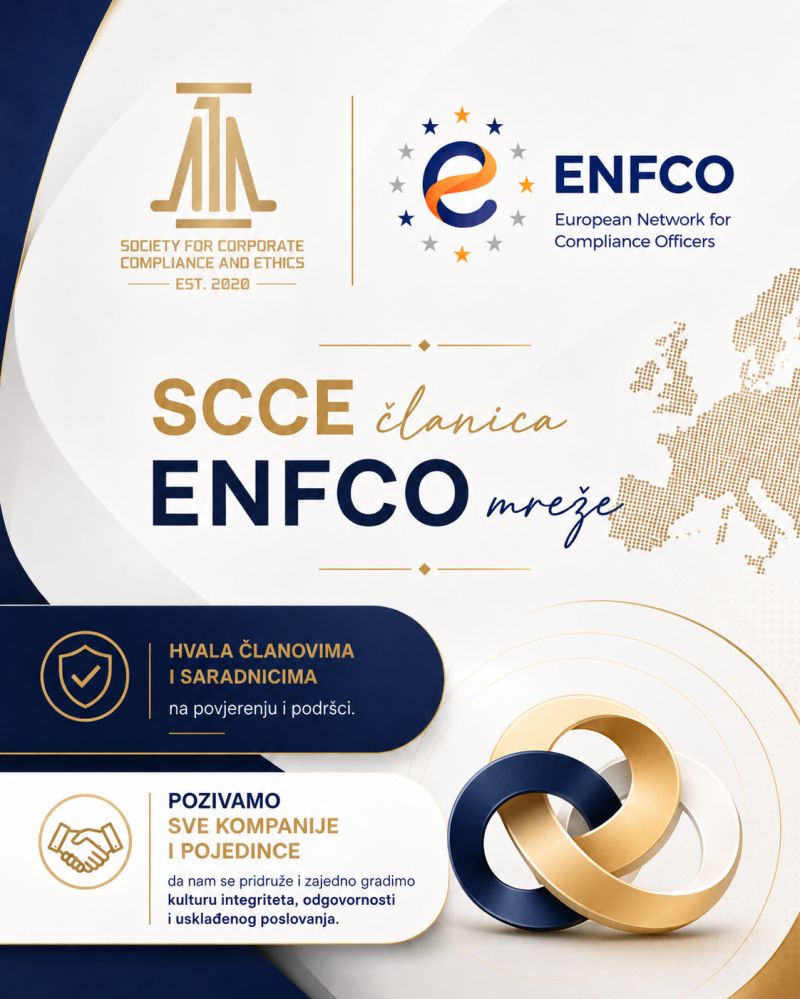 Udruženje za usklađenost u poslovanju i etiku postalo član Europske mreže za compliance (ENFCO – European Network for Compliance Officers) 🇲🇪🤝🇪🇺